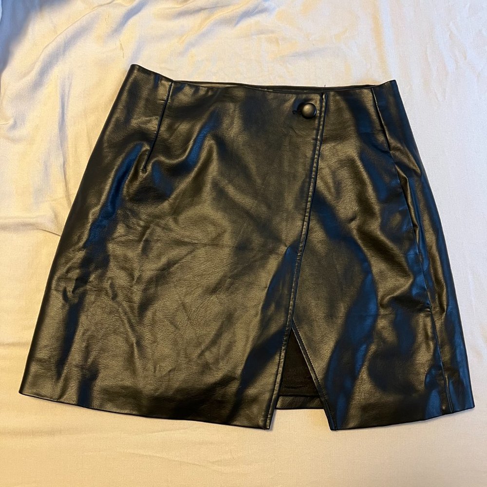 Nasty Gal Black Faux Leather Mini Skirt